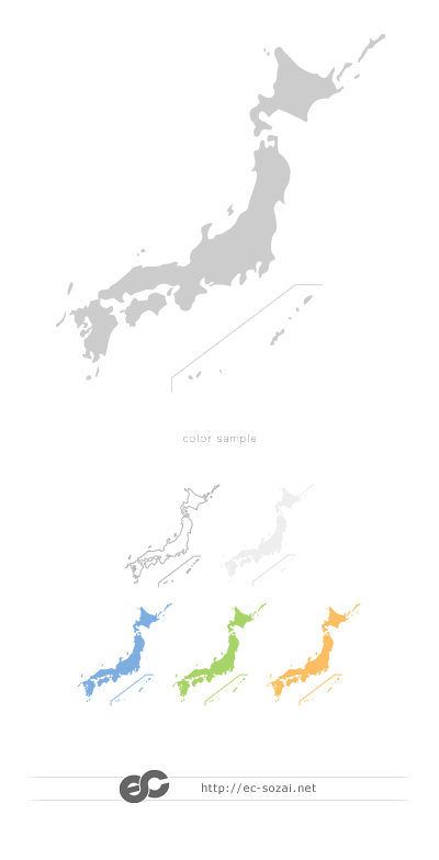 シンプル日本地図素材